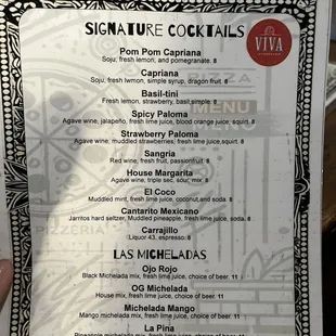 Cocktail menú
