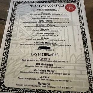 Cocktail Menu