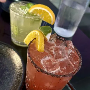Watermelon &amp; spicy margaritas