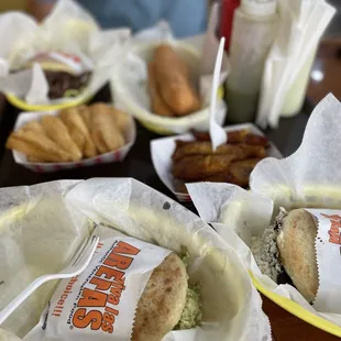 #7. Reina Pepiada Arepa #12. Pabellon Arepa Tequeños, Fried Yuca Root, Fried Plantains