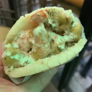 #8. Garlic Shrimp Arepa