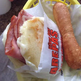 #10. Ham and Cheese Arepa