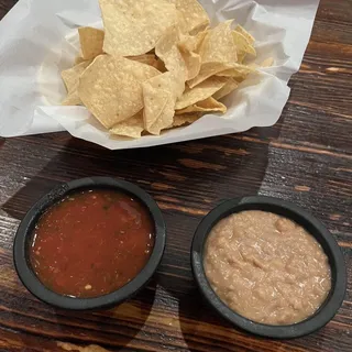 8oz Bean, chips salsa