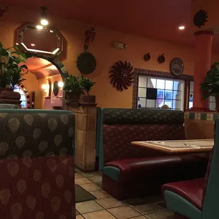 the interior of a mexican restaurant