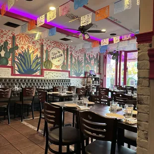the interior of a mexican restaurant