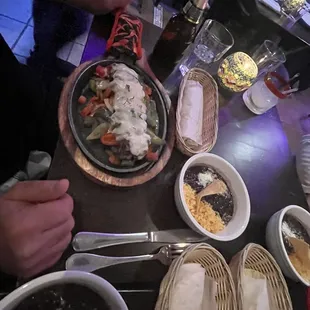 a table of mexican food