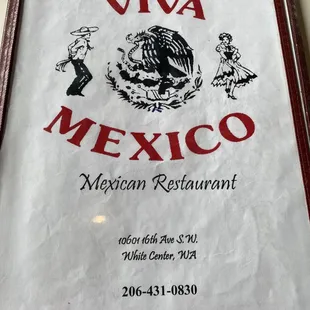 a mexican restaurant menu