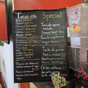 Menu board