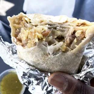 Breakfast Burrito with salsa verse