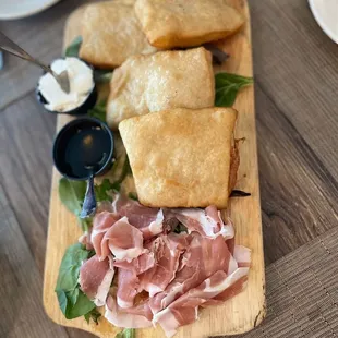 Coccoli with Stracchino and Prosciutto di Parma