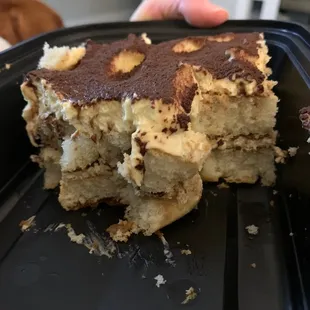 Good size slice but none of the lady fingers had been soaked in espresso