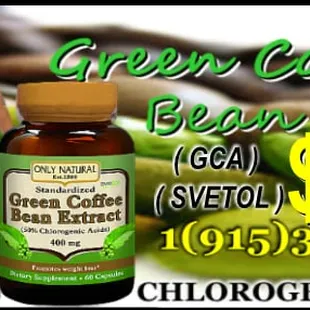 Green Coffee Bean Extract GCA SVETOL  50 %  CHLOROGENIC ACIDS $20 EACH
