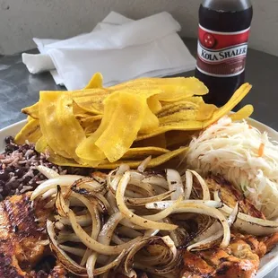 a plate of food on a table