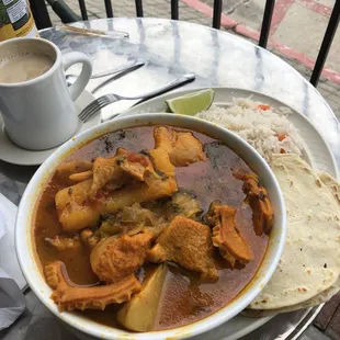 Sopa de mondongo.  And for the ones who don't speak Spanish - you can say:  sopa de "Mom don't go".  :)