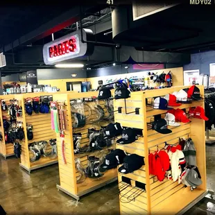Service parts, accessories, clothing, safety gear, etc