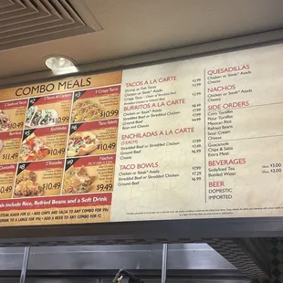 a menu for a mexican restaurant