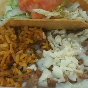 Ground beef taco combo...The meat was fantastic! Nicely seasoned!