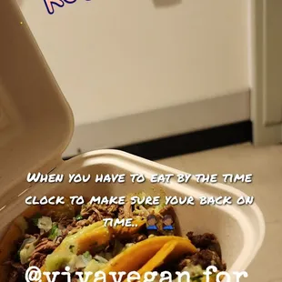 Vegan tacos. I always get the Taco platter.I recommend. These taco always hit the spot. the habanero sauce to no joke! #ohounlimited