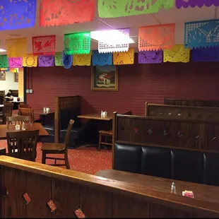 the interior of a mexican restaurant