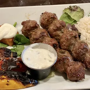 Adana Kabob (lebnah on the potatoes was perfectly beautiful!)