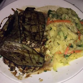 Grilled Chicken with Eggplant and Mushroom