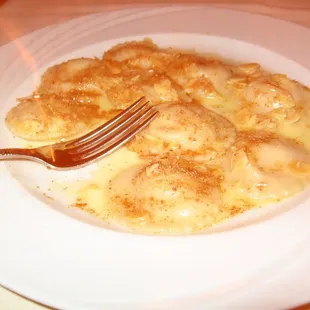 a plate of food with a fork