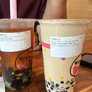 Passion Fruit QQ &amp; Coffee Jelly Bubble Milk Tea