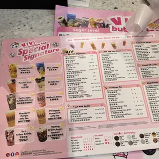 menu and prices