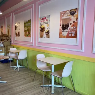 the interior of a cafe