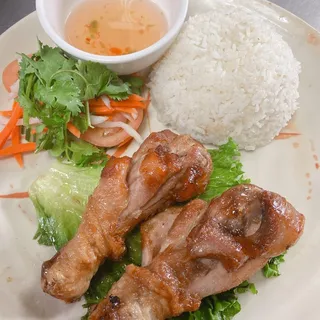 New - Monster Chicken Leg Rice Plate - Com dui ga