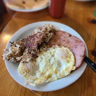 Ham Steak  and Eggs