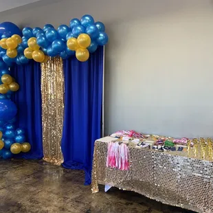 Decorated space and back drop