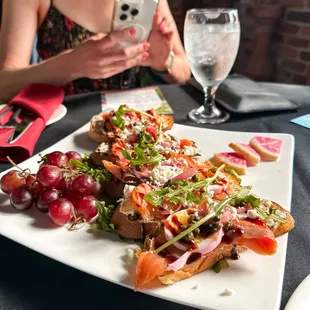 Smoked Salmon Bruschetta Lunch