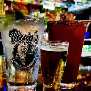 two drinks on a bar