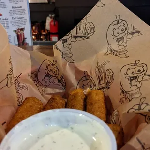 Mozzarella sticks! Because... Well... Cheese!!!