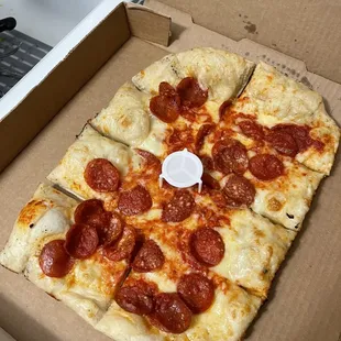 Cheese and pepperoni pizza