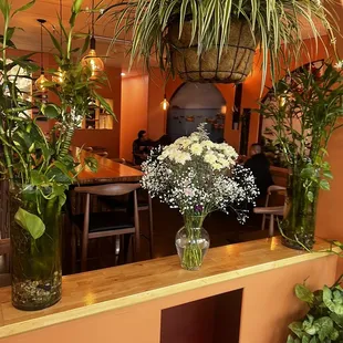 Inside the restaurant.