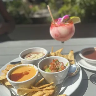 The Sampler and Hibiscus Margarita (TOP SHELF)