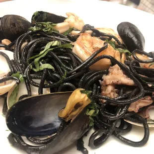 Squid Ink Seafood Linguine
