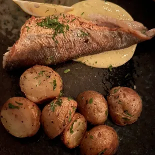 Fried fish with potatoes  Delicious