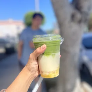 mango matcha oat milk w sakura ! yommm