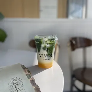 mango matcha w coconut cream and the Word :)