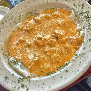 Homemade Spinach Ravioli with chicken