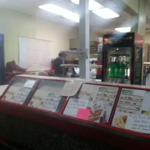menus on display