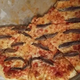 a cheesy pizza