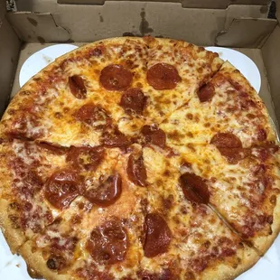 Extra cheese and Pepperoni
