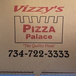 Pizza box with phone number