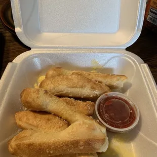 Breadsticks. Buttered well!