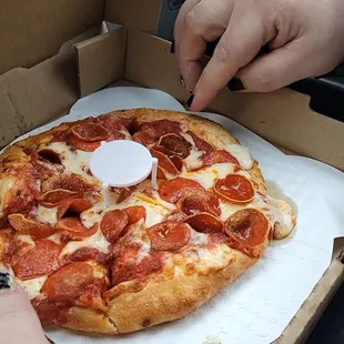 Small pepperoni pizza