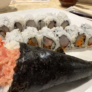 a plate of sushi